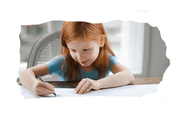 photo of a young girl coloring